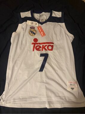 CO White & Navy Real Madrid Luca Doncic Teka #7 Basketball Jersey